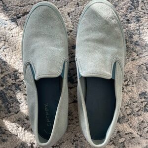 Sperry Women’s Light Blue Suede Slip-Ons